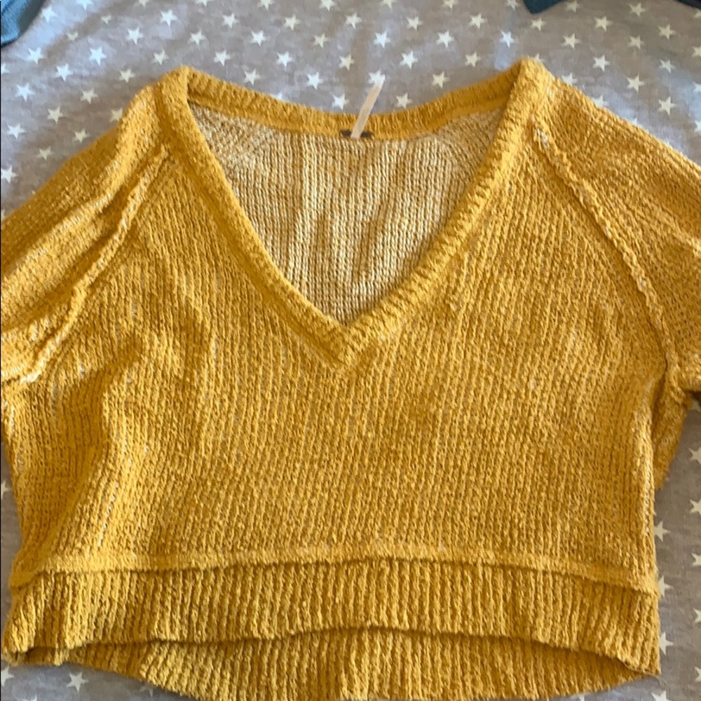 Free people rust cropped sweater